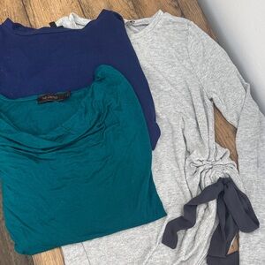 Gray, Blue, and Teal Tops Bundle